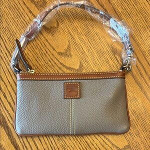 Dooney & Bourke Gray Leather Wristlet